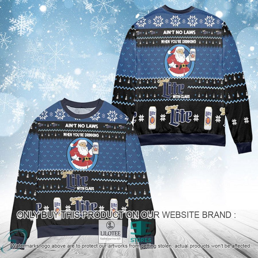 When You're Drinking Miller Lite With Santa Claus Ugly Christmas Sweater - LIMITED EDITION 8