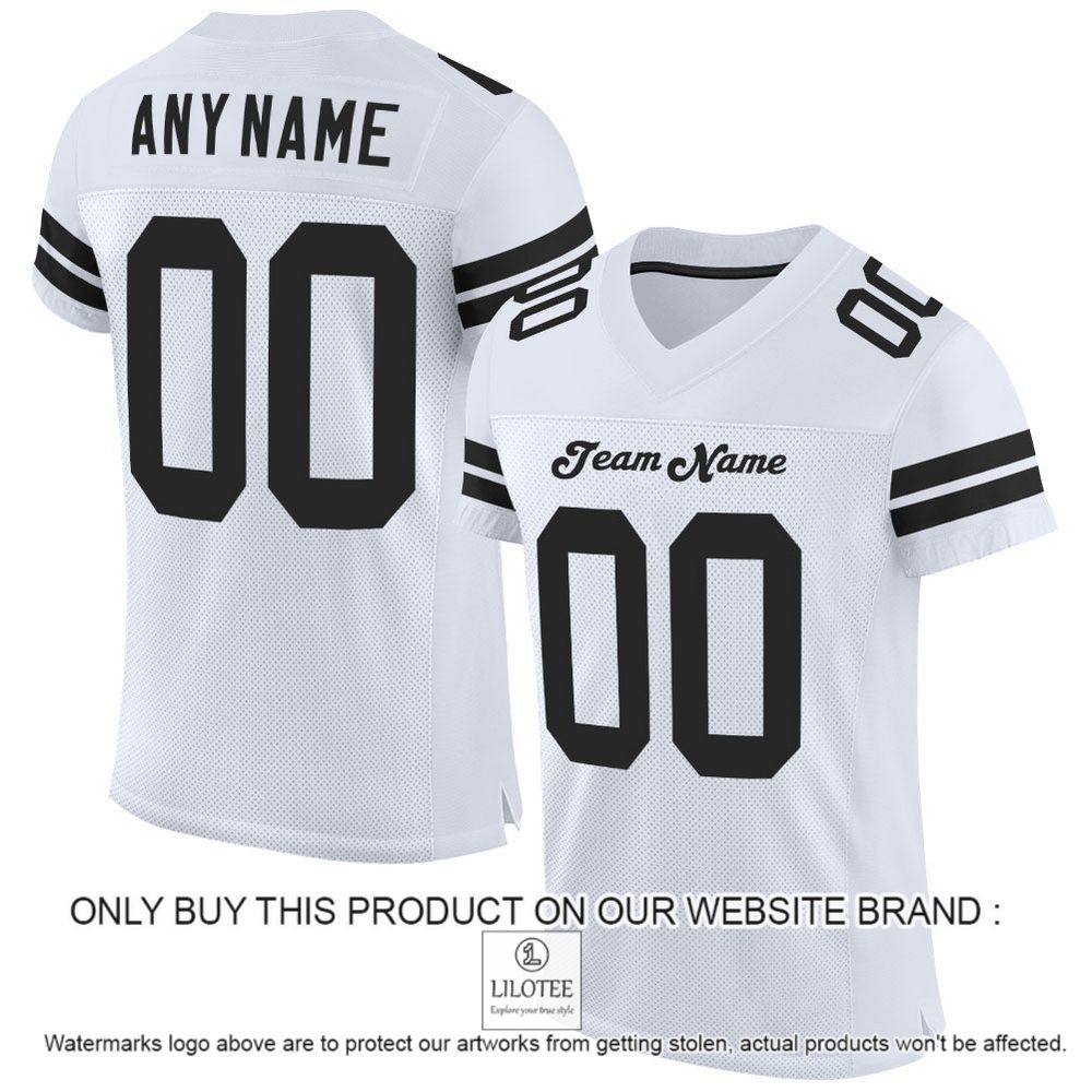 White Black Mesh Authentic Personalized Football Jersey - LIMITED EDITION 11