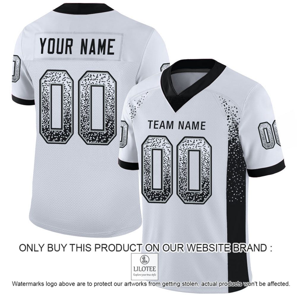 White Black-Silver Mesh Drift Fashion Personalized Football Jersey - LIMITED EDITION 11