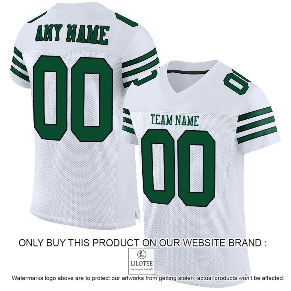 White Gotham Green-Black Color Mesh Authentic Personalized Football Jersey - LIMITED EDITION 11