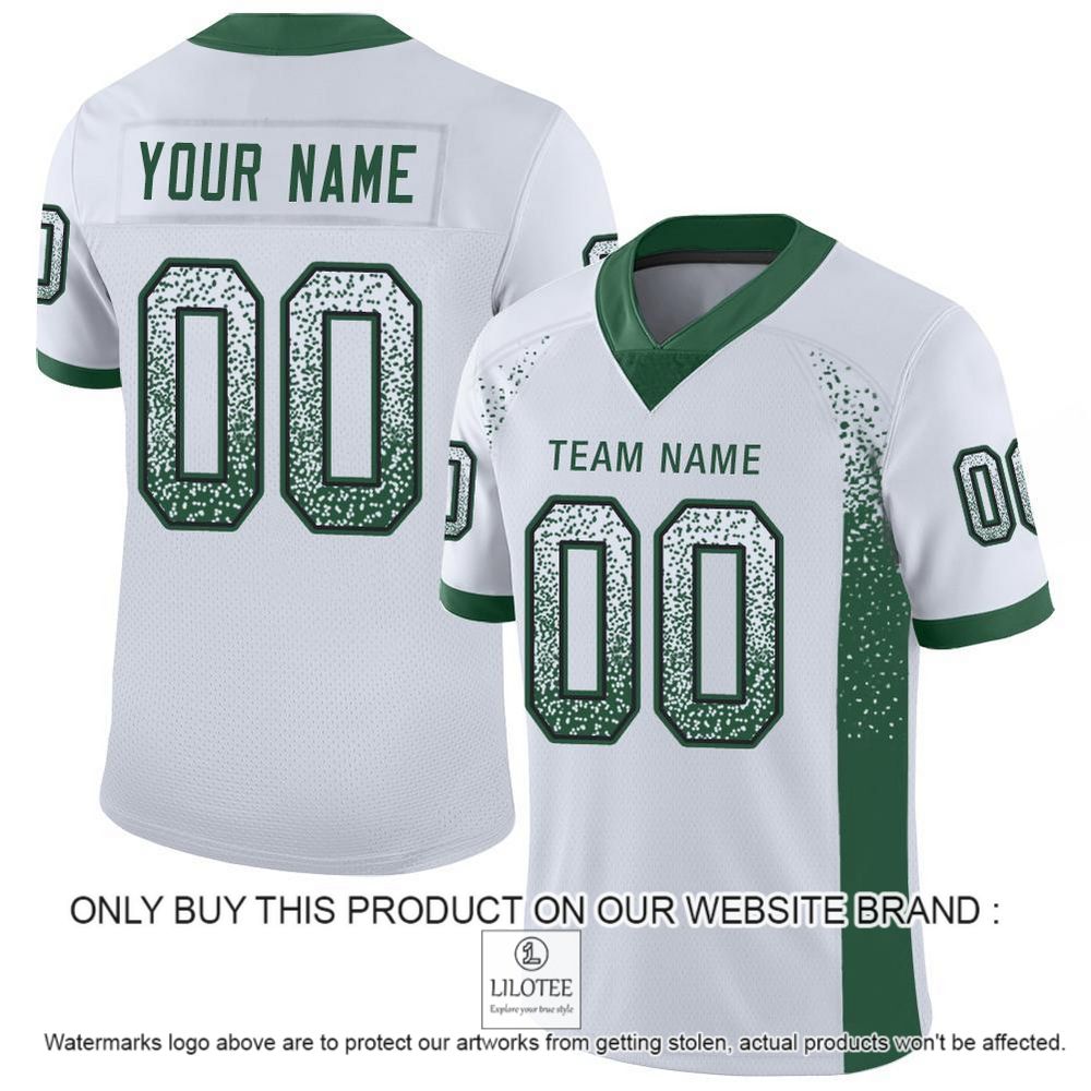 White Gotham Green-Black Mesh Drift Fashion Personalized Football Jersey - LIMITED EDITION 10