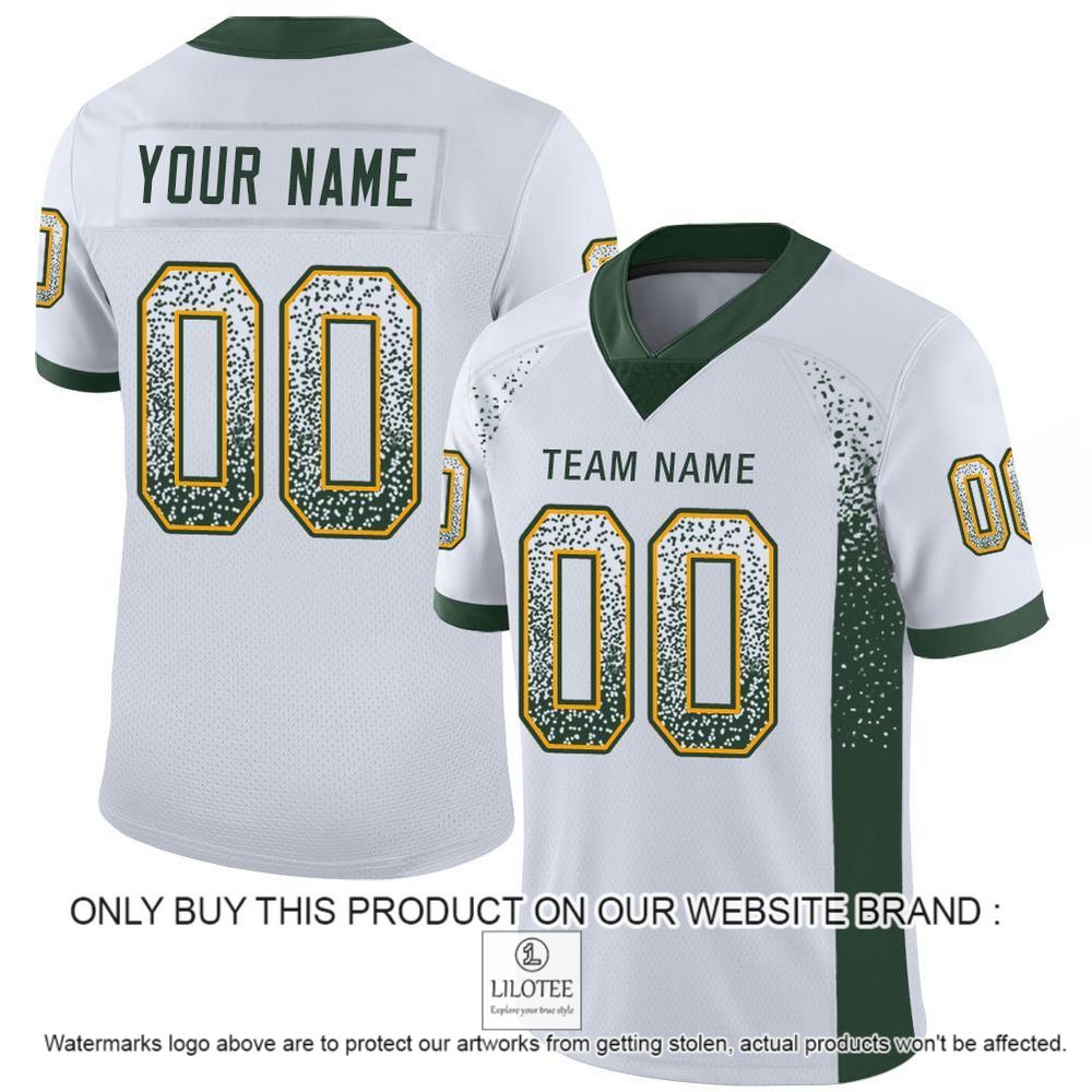 White Green-Gold Mesh Drift Fashion Personalized Football Jersey - LIMITED EDITION 9
