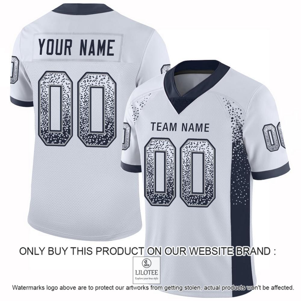 White Navy-Gray Mesh Drift Fashion Personalized Football Jersey - LIMITED EDITION 11