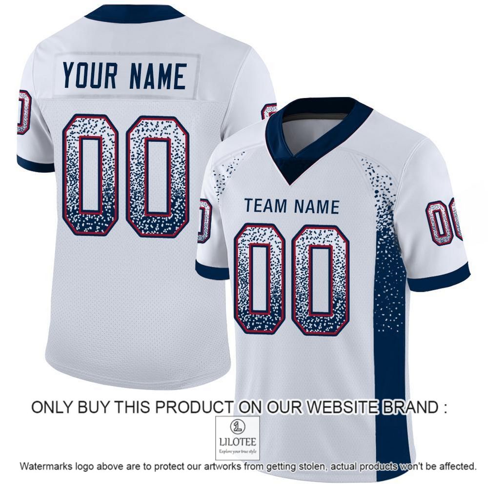 White Navy-Red Mesh Drift Fashion Personalized Football Jersey - LIMITED EDITION 11