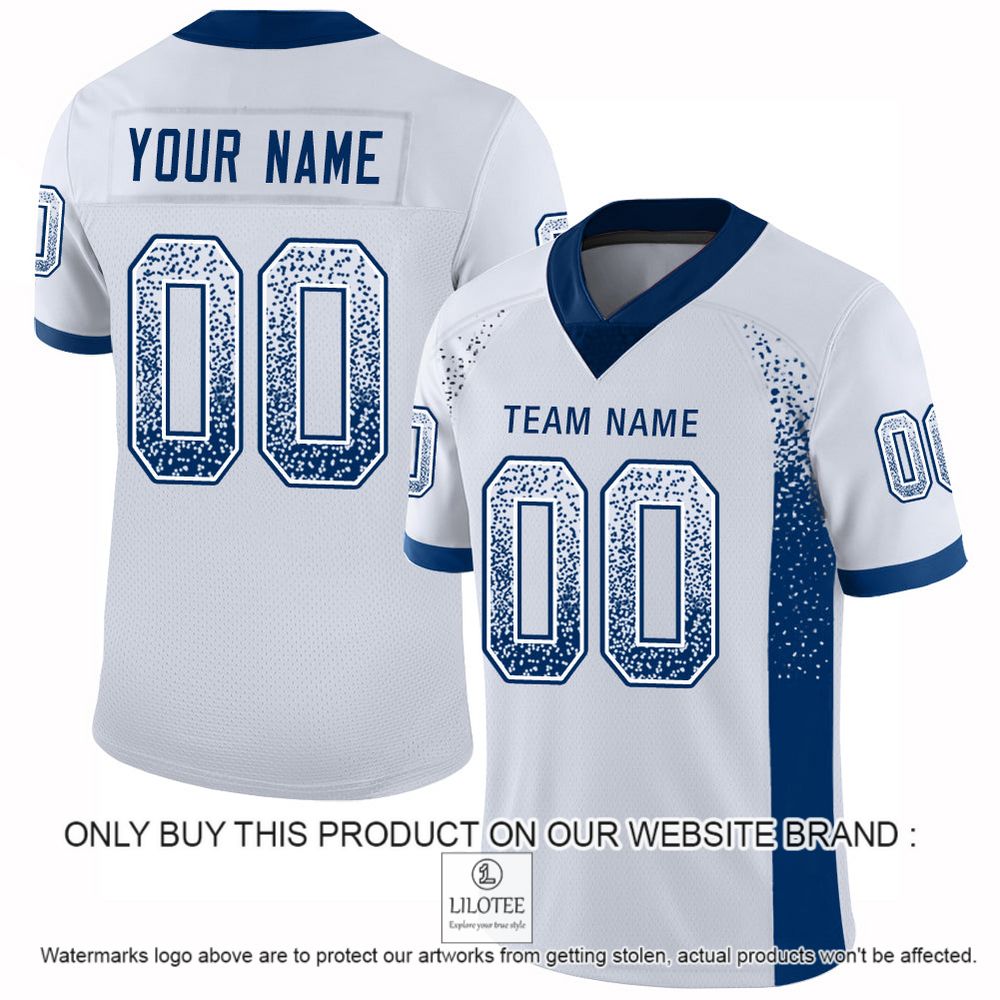 White Royal Mesh Drift Fashion Personalized Football Jersey - LIMITED EDITION 10