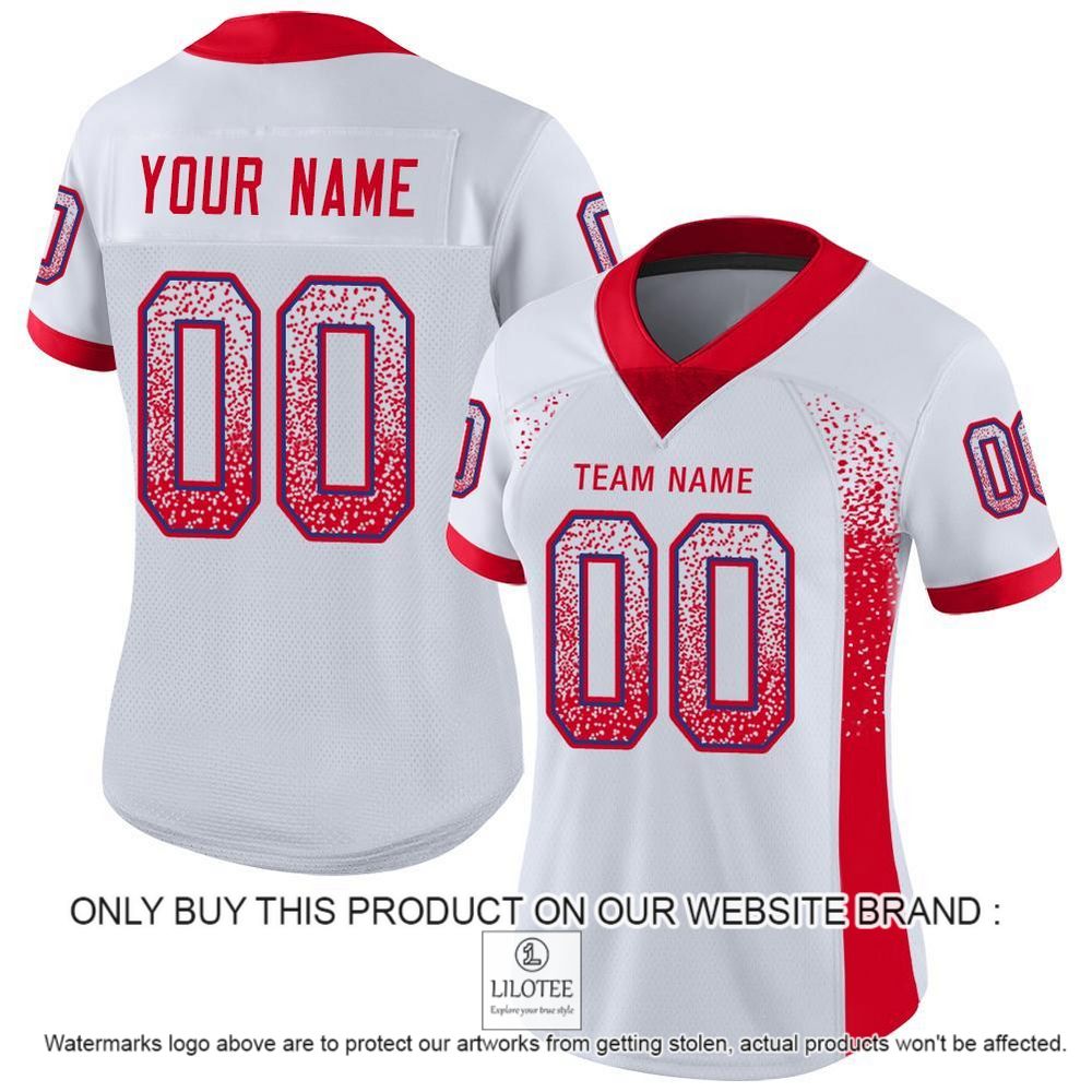 Alternative view of White Scarlet-Royal Mesh Drift Fashion Personalized Football Jersey - LIMITED EDITION