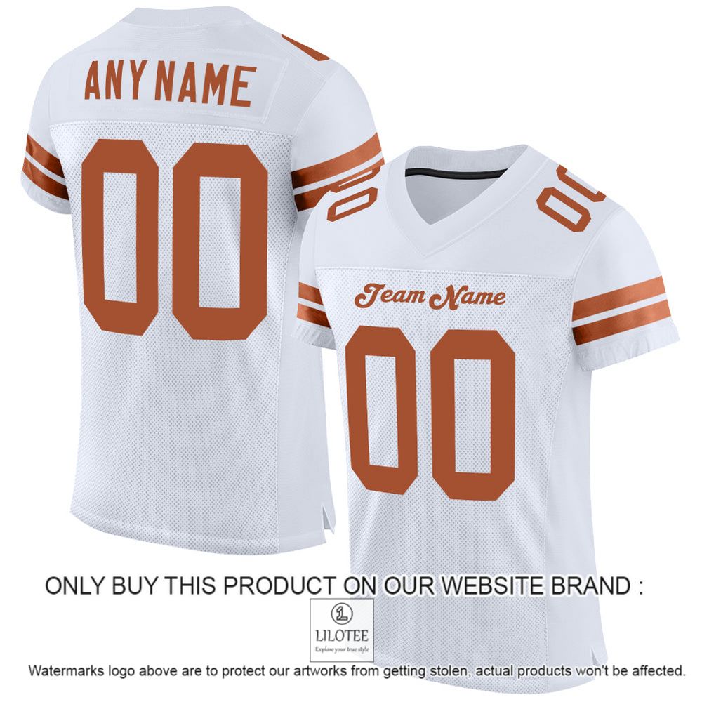 White Texas Orange Mesh Authentic Personalized Football Jersey - LIMITED EDITION 8