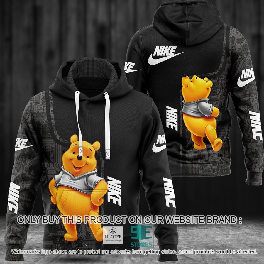 Winnie-the-Pooh Nike Black 3D All Over Print Hoodie 9