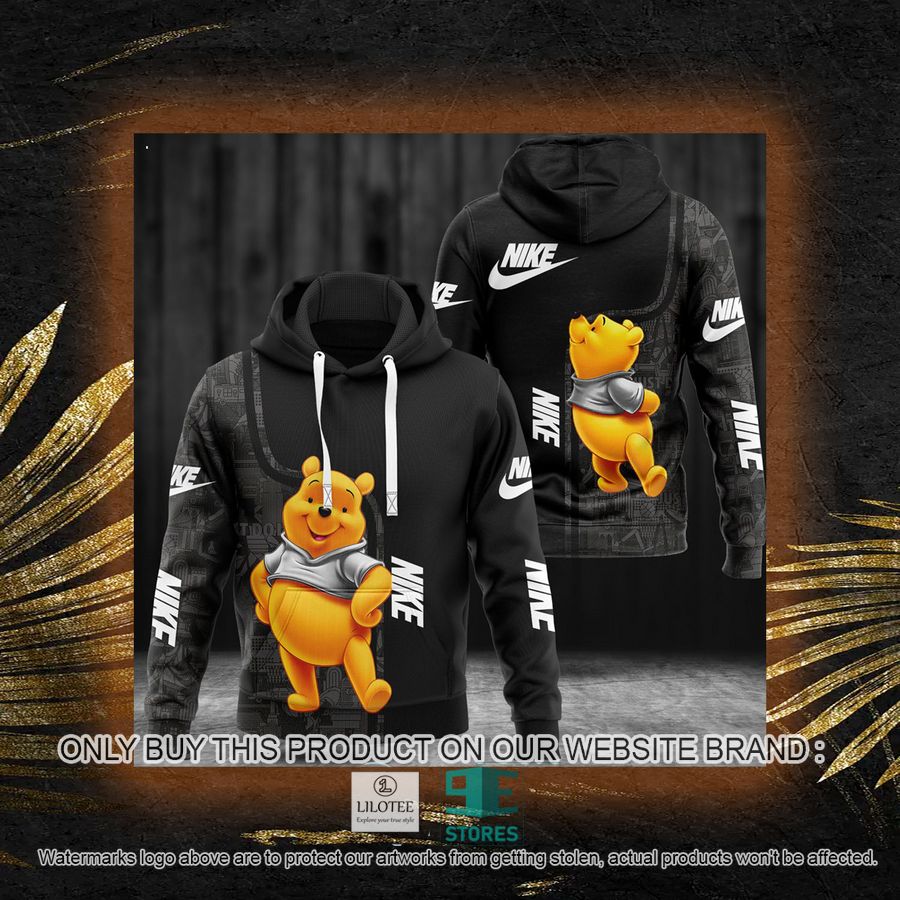 Alternative view of Winnie-the-Pooh Nike Black 3D All Over Print Hoodie