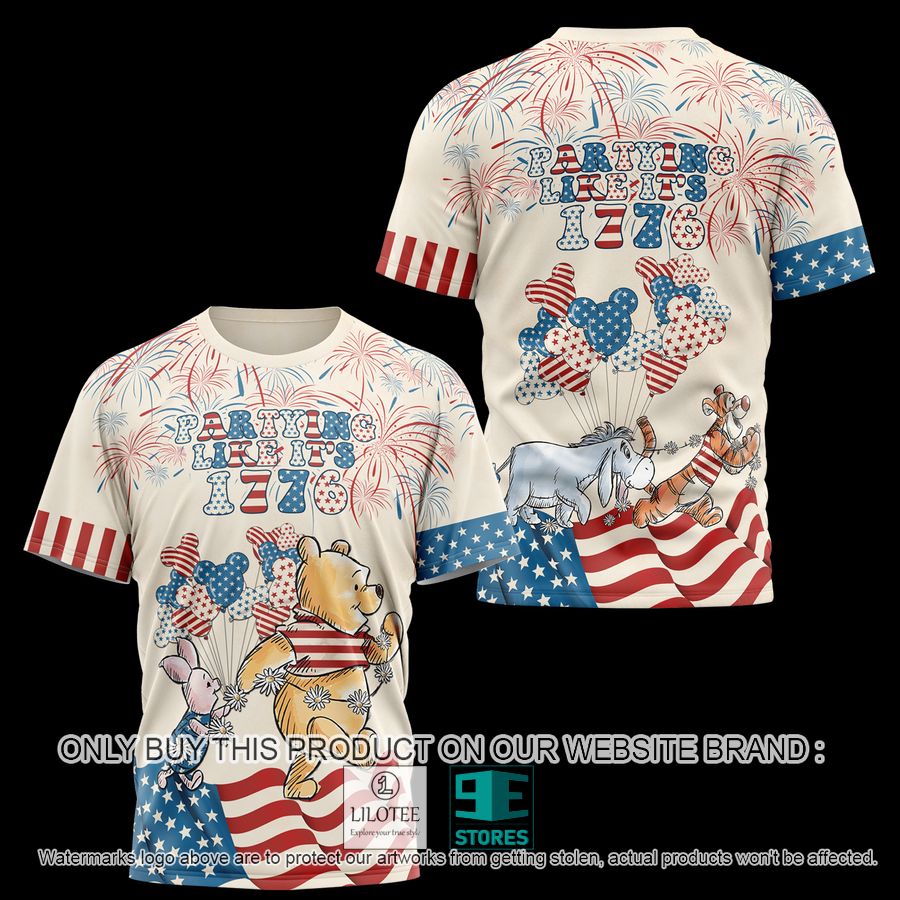 Winnie The Pooh Piglet United States Flag Partying Like It's 1776 3D Shirt, Hoodie - LIMITED EDITION 8