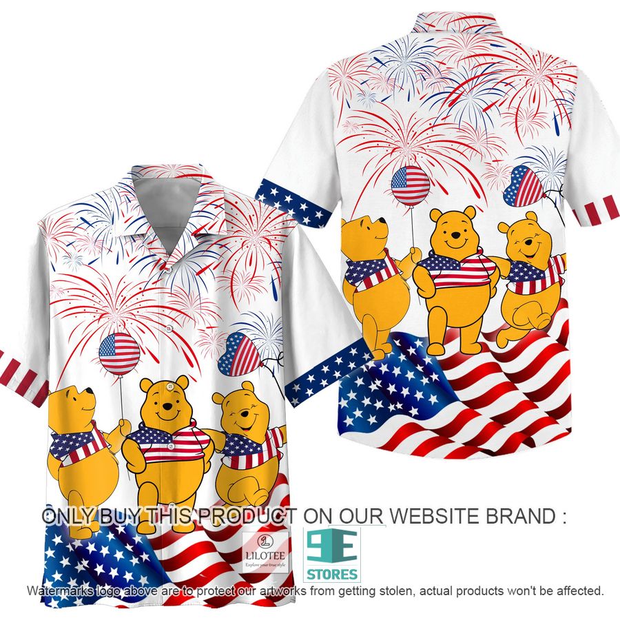 Winnie-the-Pooh US Flag Firework Hawaiian Shirt 6