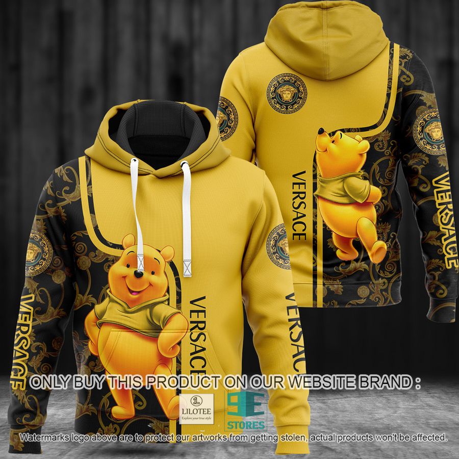 Winnie the Pooh Versace Yellow 3D All Over Print Hoodie 9