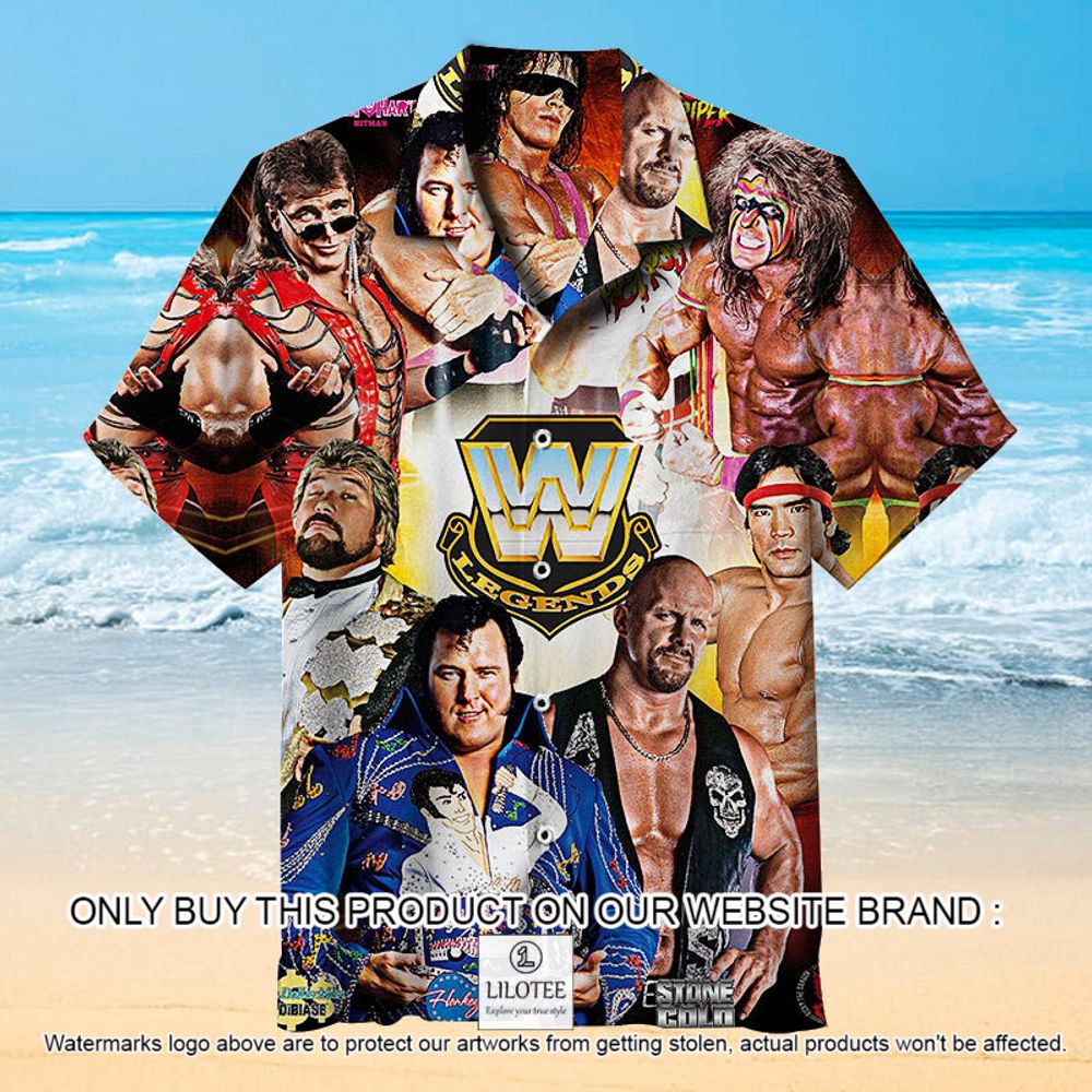 WWE Legends Pattern Short Sleeve Hawaiian Shirt - LIMITED EDITION 10