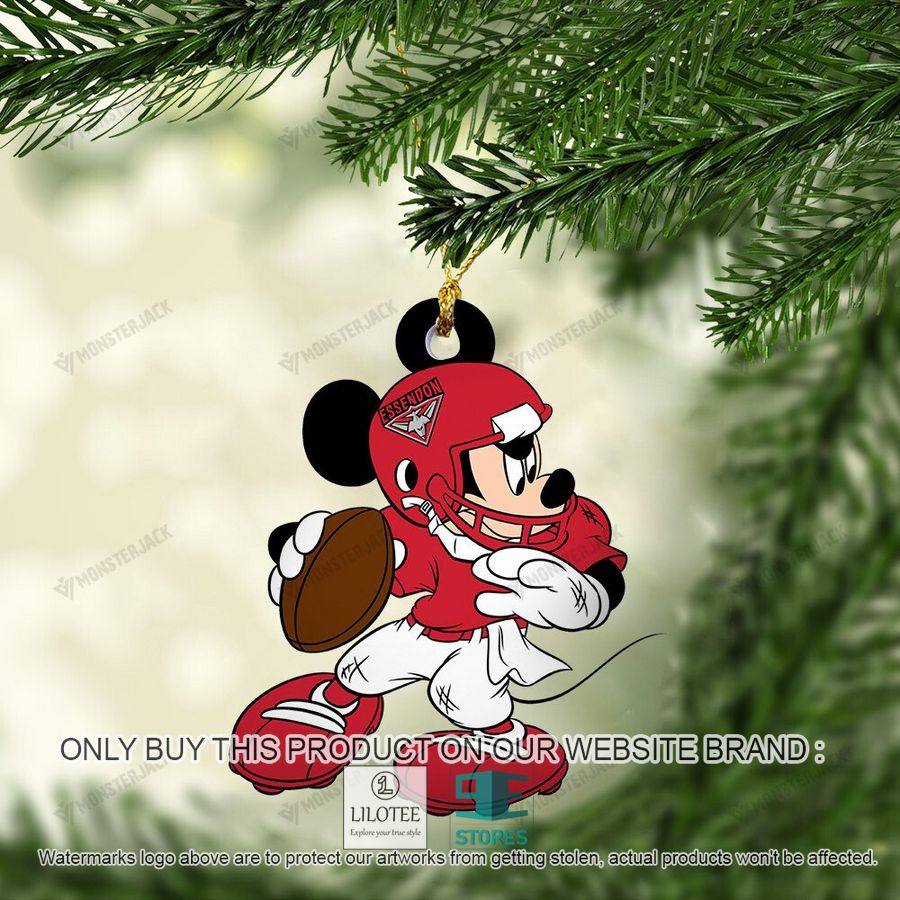 Mickey Mouse AFL Essendon Football Club Christmas Ornament - LIMITED EDITION 5