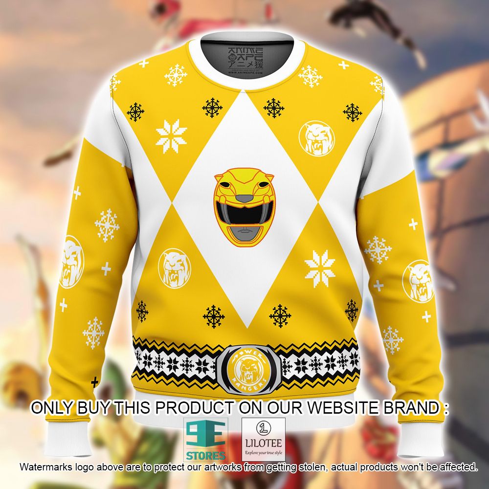 Yellow Mighty Morphin Power Ranger Christmas Ugly Sweater - LIMITED EDITION 10