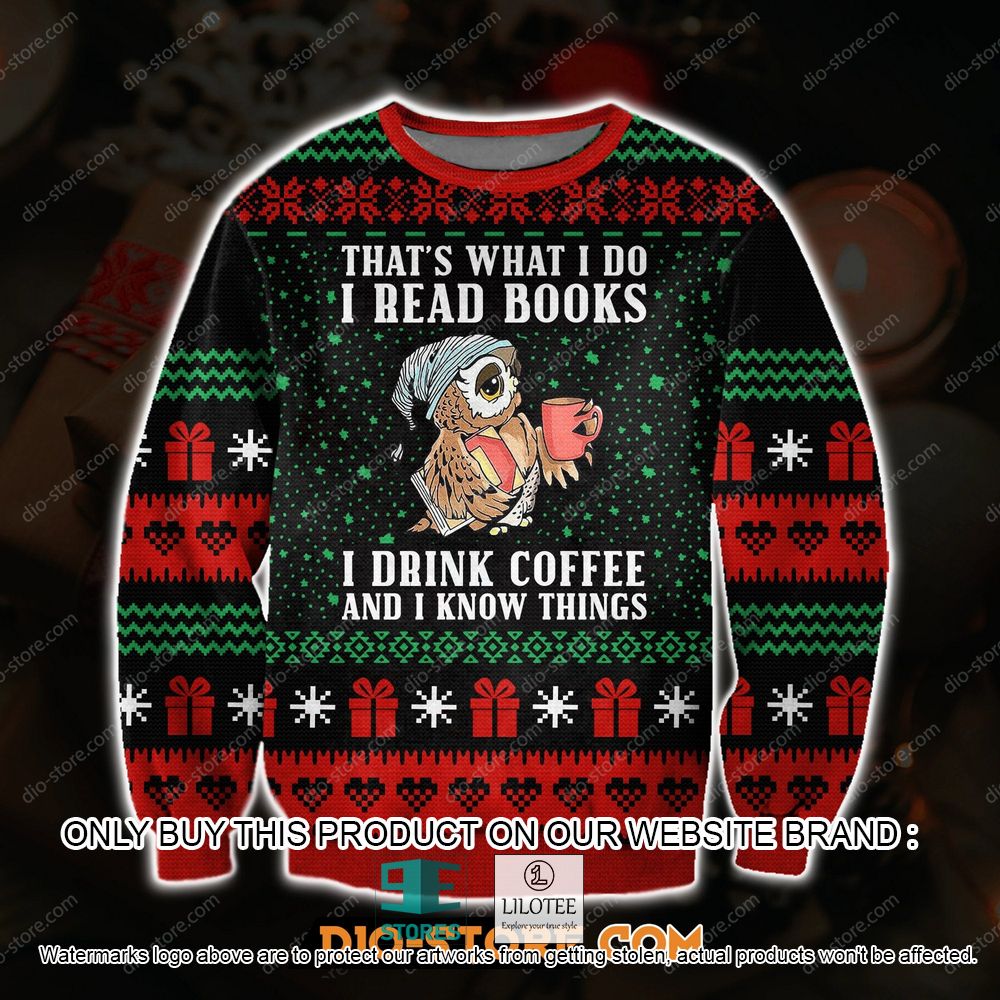 Owl That's What I Do I Read Books Ugly Christmas Sweater - LIMITED EDITION 10