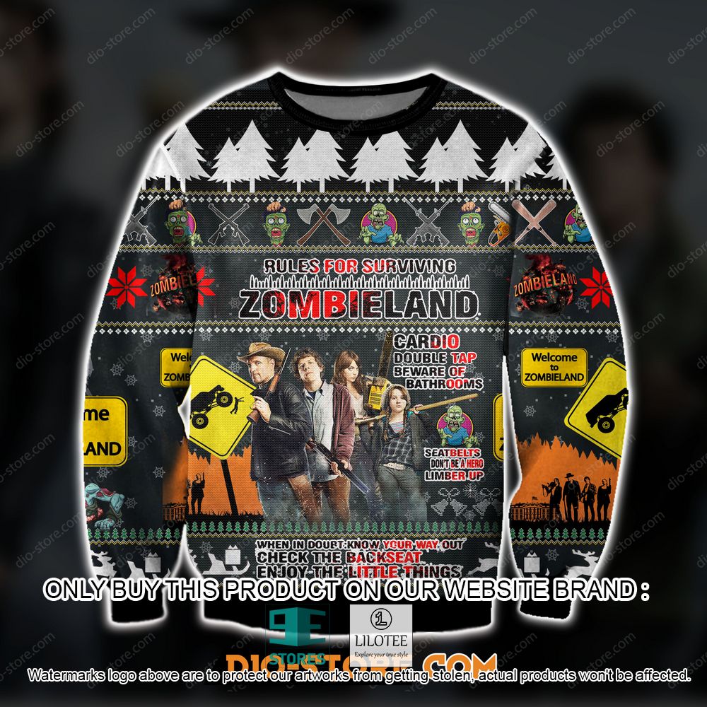 Zombieland Rules for Survival Color Ugly Christmas Sweater - LIMITED EDITION 10