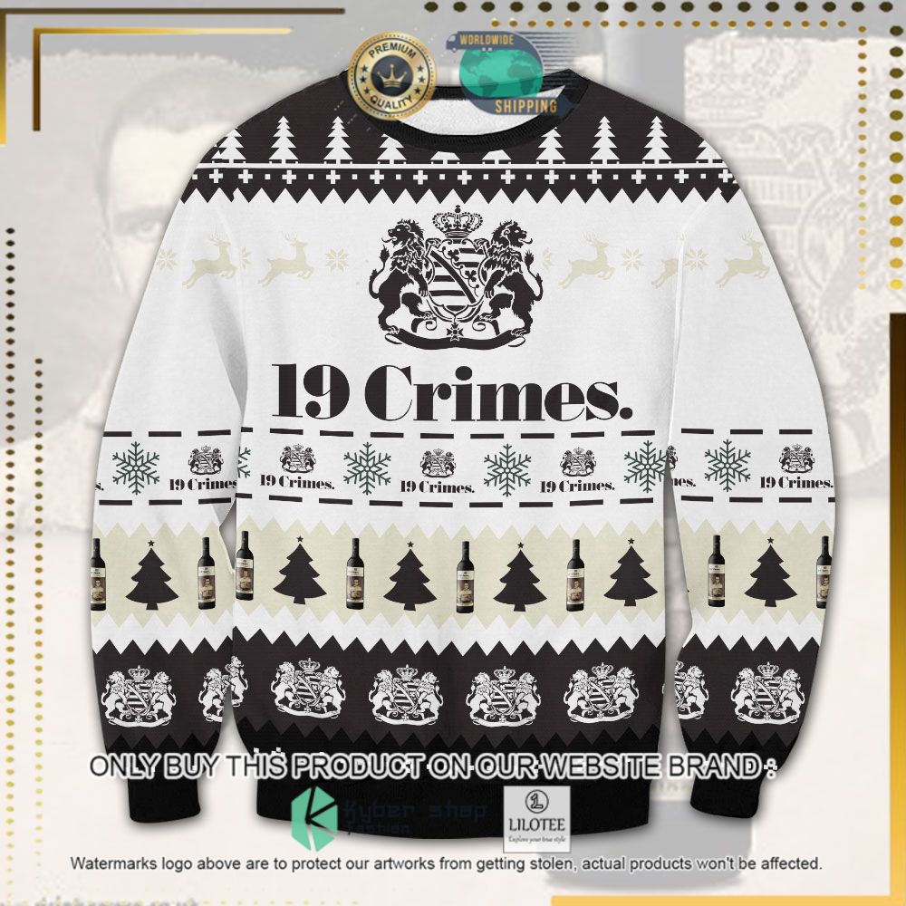 19 crimes black white ugly sweater 1 32527