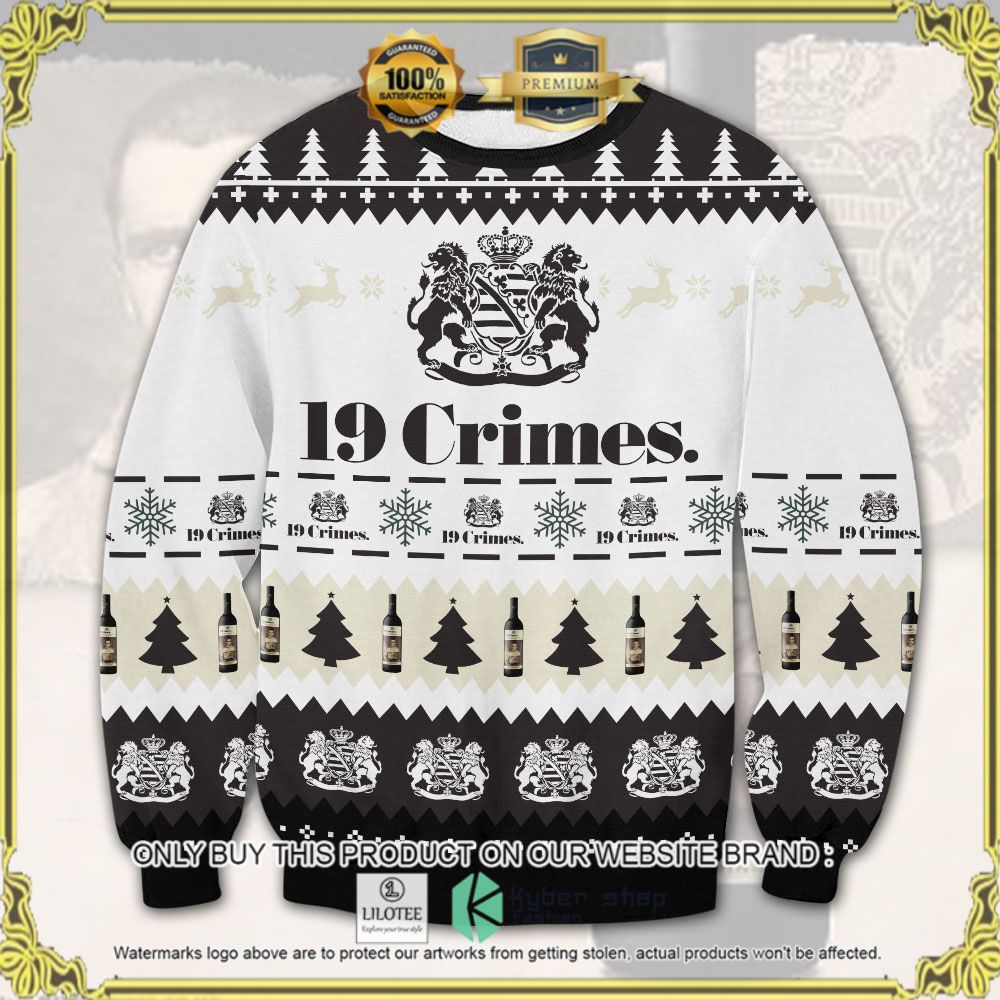 19 crimes black white ugly sweater 1 95091