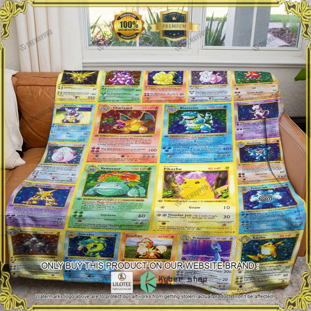 1st Edition Cards Custom Pokemon Soft Blanket - LIMITED EDITION 9