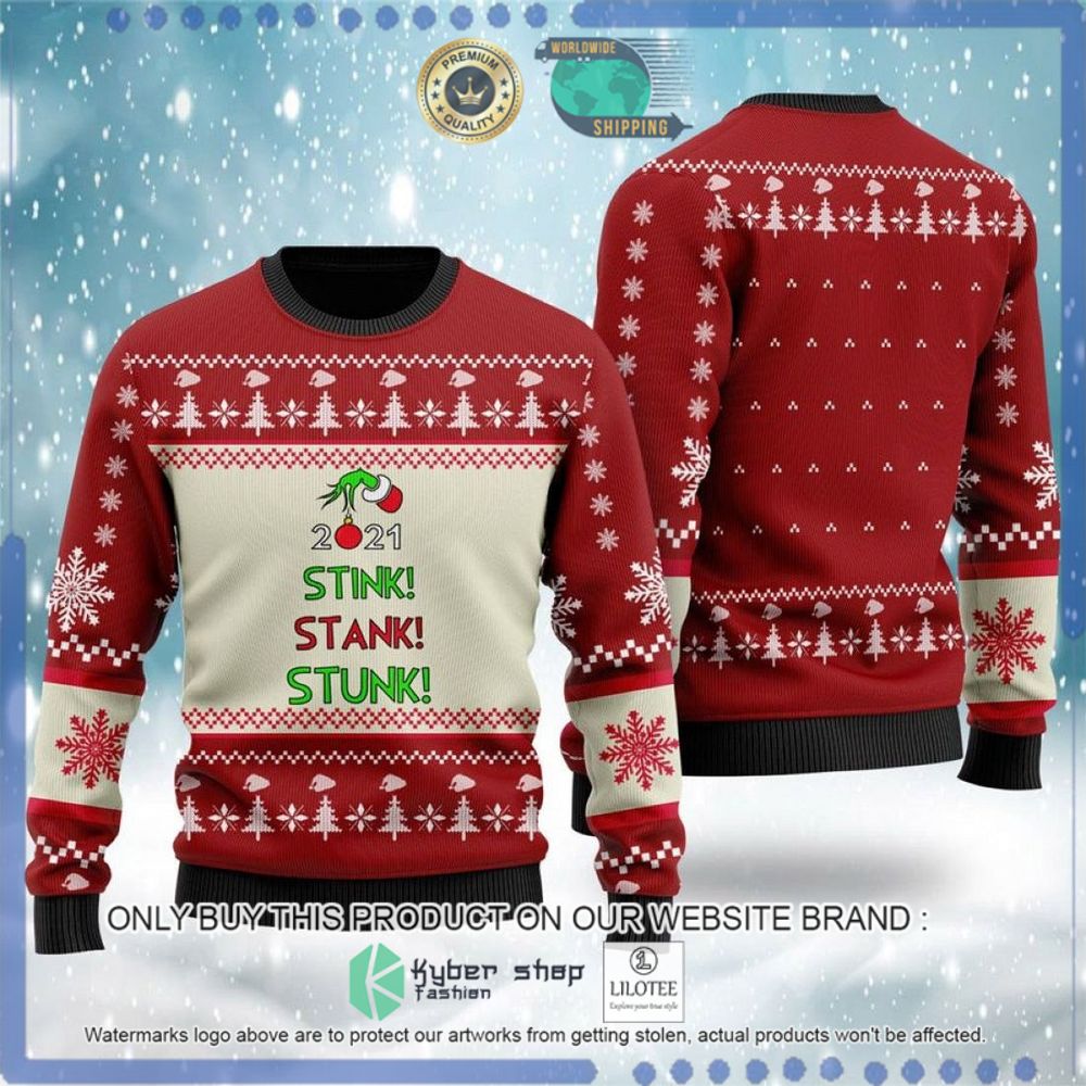 2021 stink stank stunk grinch christmas sweater 1 69832