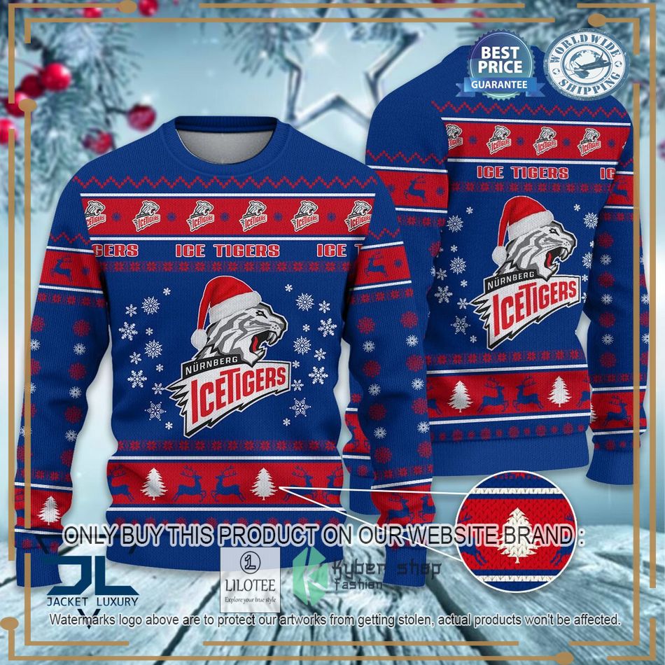 Nurnberg Ice Tigers Pen del 1 and 2 Ugly Sweater 7