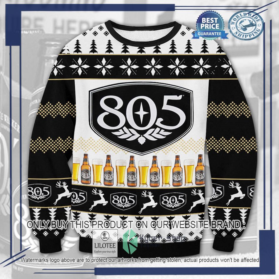 805 beer black ugly christmas sweater 1 34899