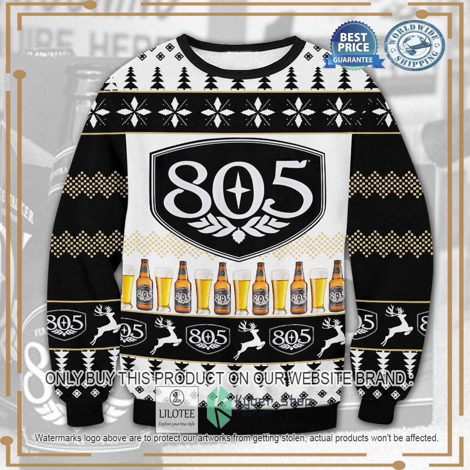 805 beer black ugly christmas sweater 1 85055