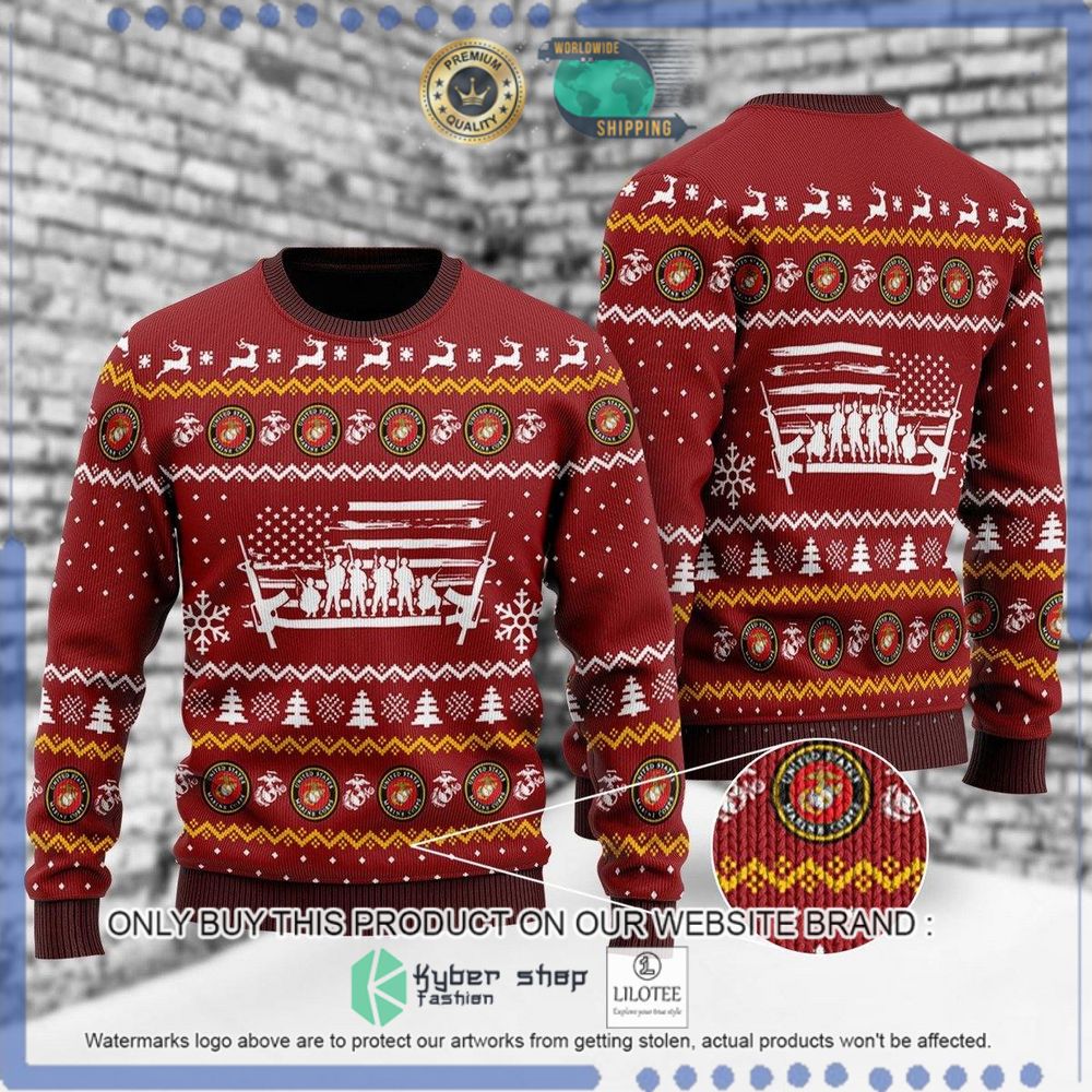 u s marine corps soldier red christmas sweater 1 63943