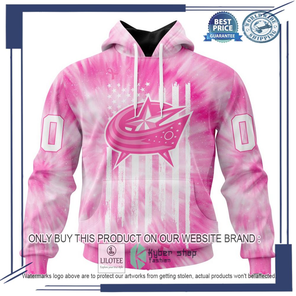 Personalized NHL Columbus Blue Jackets Special Pink Tie Dye Hoodie, Shirt 19