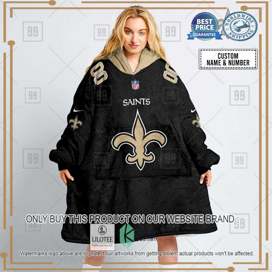 personalized nfl new orleans saints oodie blanket hoodie 1 71927