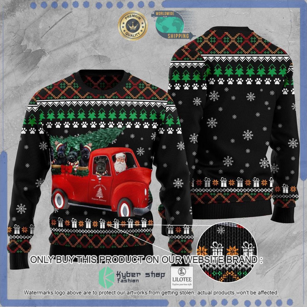 scottish terrier santa claus christmas sweater 1 21145