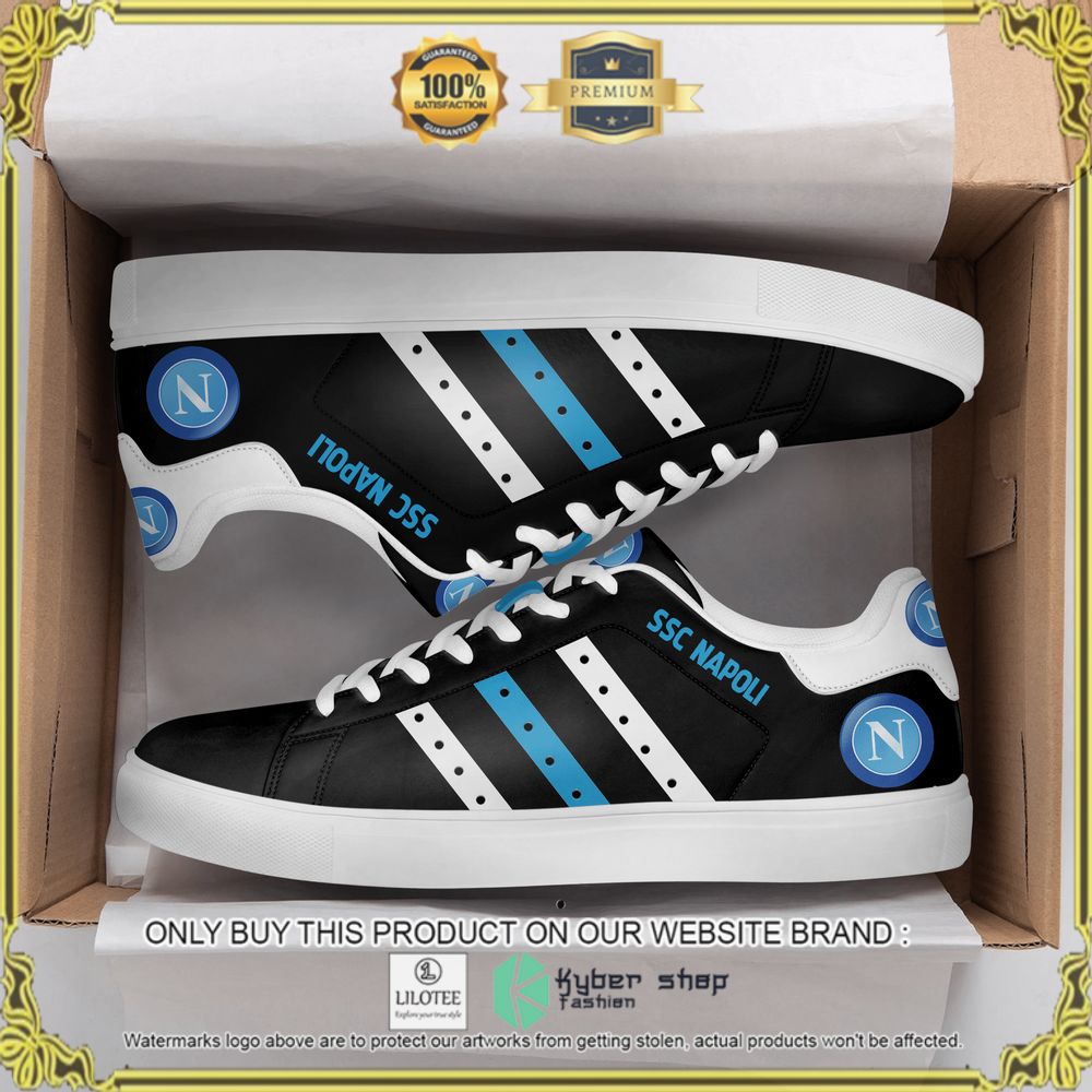 SSC Napoli FC Black Stan Smith Low Top Shoes - LIMITED EDITION 4