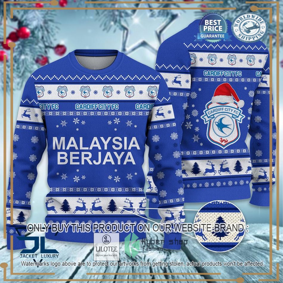 Cardiff City F.C EFL Ugly Christmas Sweater - LIMITED EDITION 7
