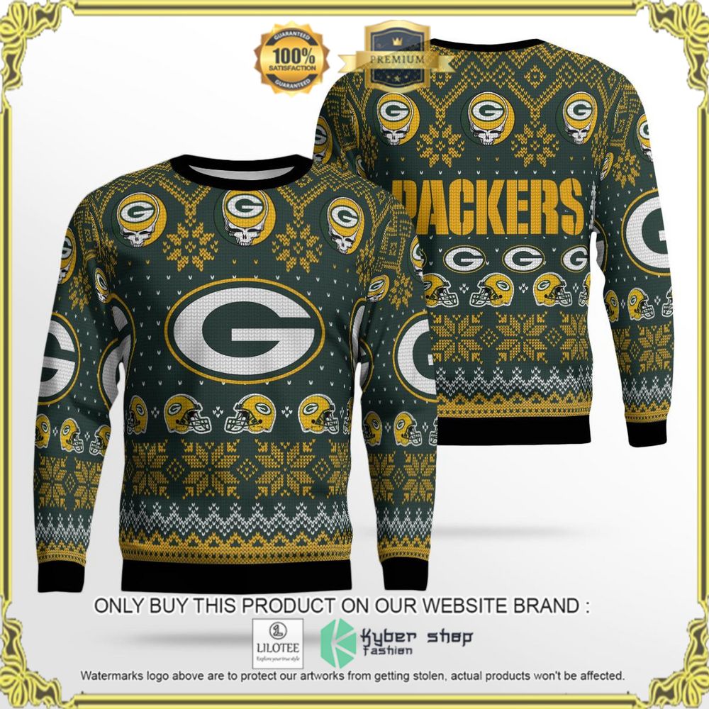 green bay packers team holiday grateful dead christmas sweater 1 80377