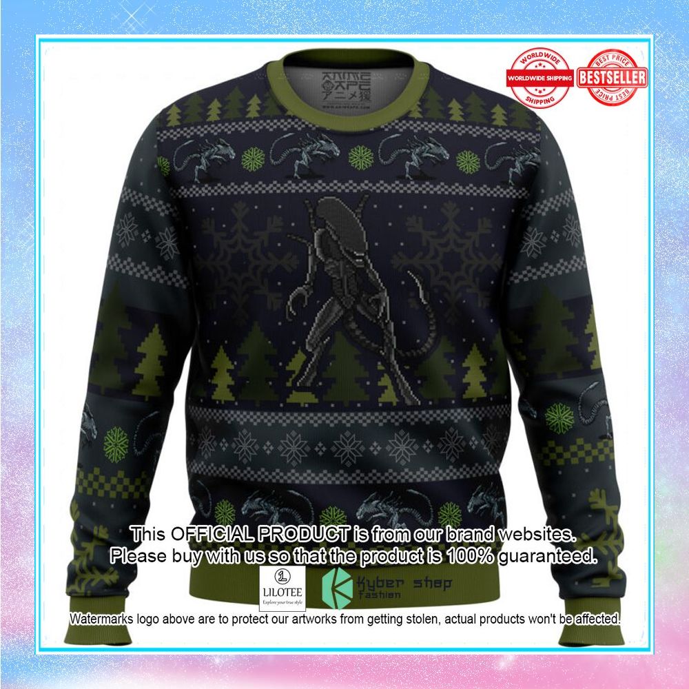 a christmas bug hunt xenomorph sweater christmas 1 275