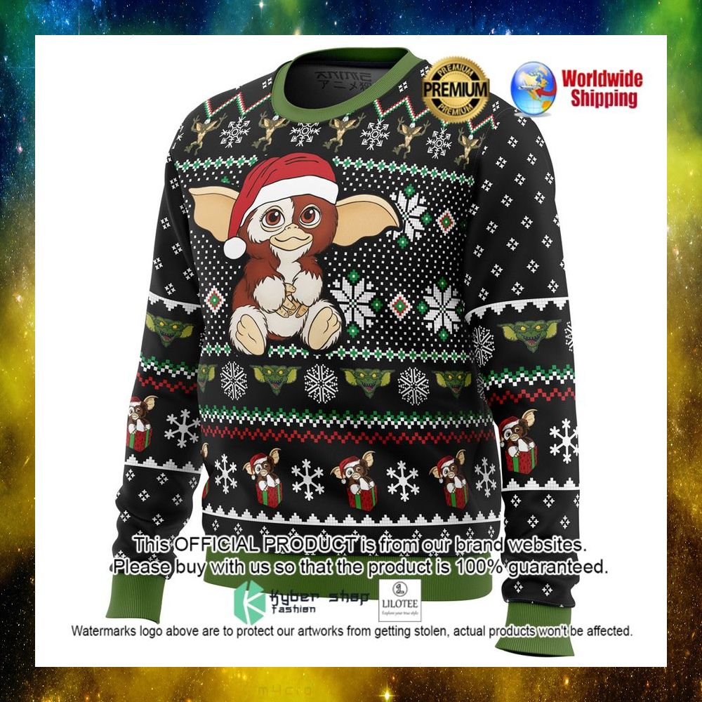 a present gremlins santa hat christmas sweater 1 104