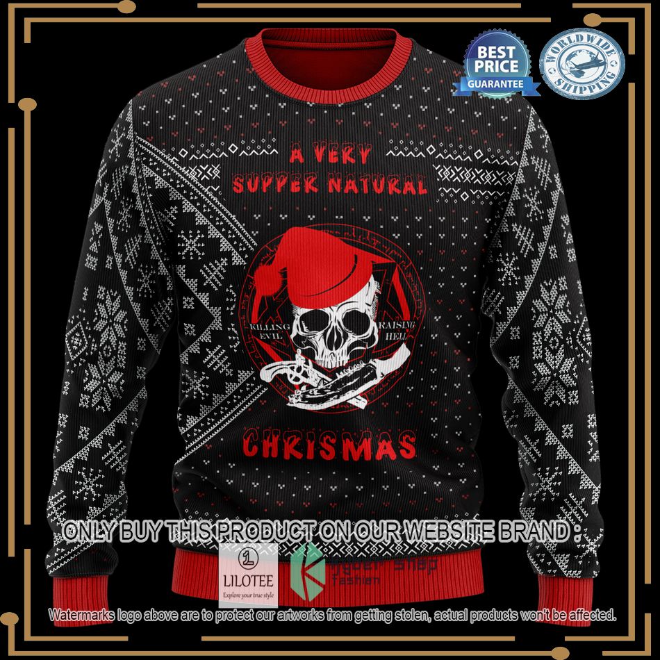 a very super natural christmas black christmas sweater 2 6238