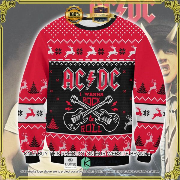ac dc i wanna rock and roll woolen knitted sweater 1 25764