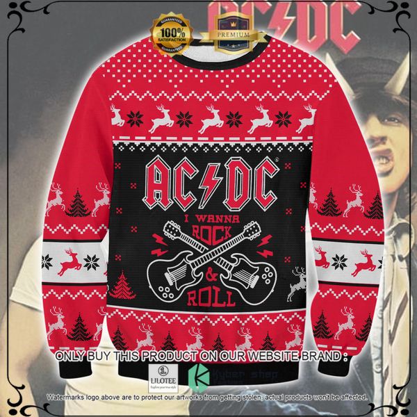 ac dc i wanna rock and roll woolen knitted sweater 1 59024