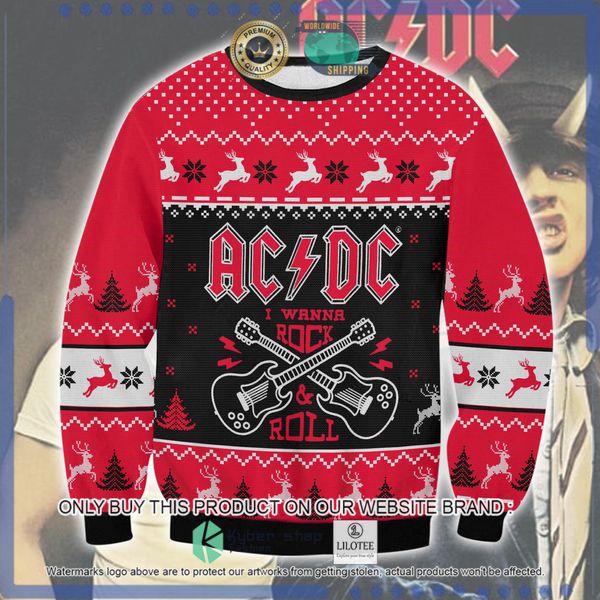 ac dc i wanna rock and roll woolen knitted sweater 1 89850