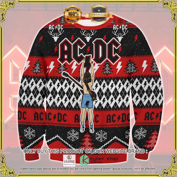 ac dc red black woolen knitted sweater 1 50037