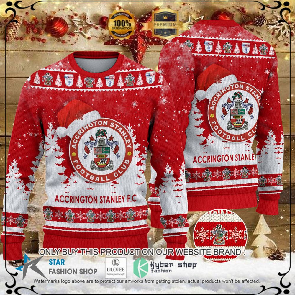 accrington stanley f c red white christmas sweater 1 95664