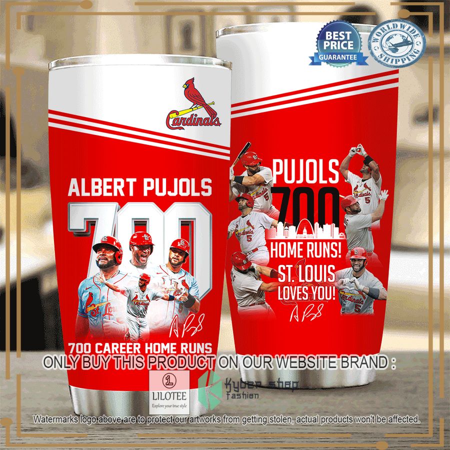 albert pujols st louis cardinals 700 career home runs tumbler 1 79034
