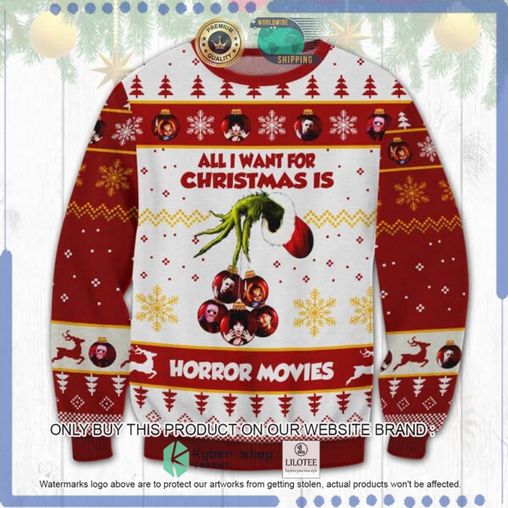 All i Want for Christmas is Horror Movies Ugly Christmas Sweater - LIMITED EDITION 9