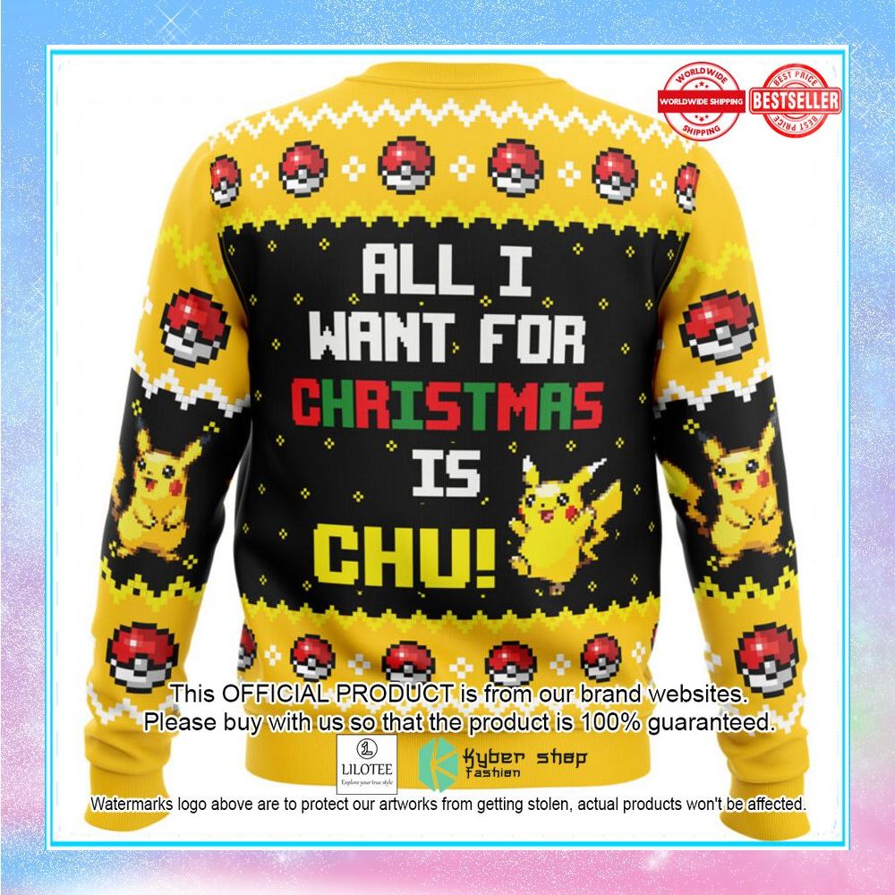 all i want picachu pokemon sweater christmas 2 128