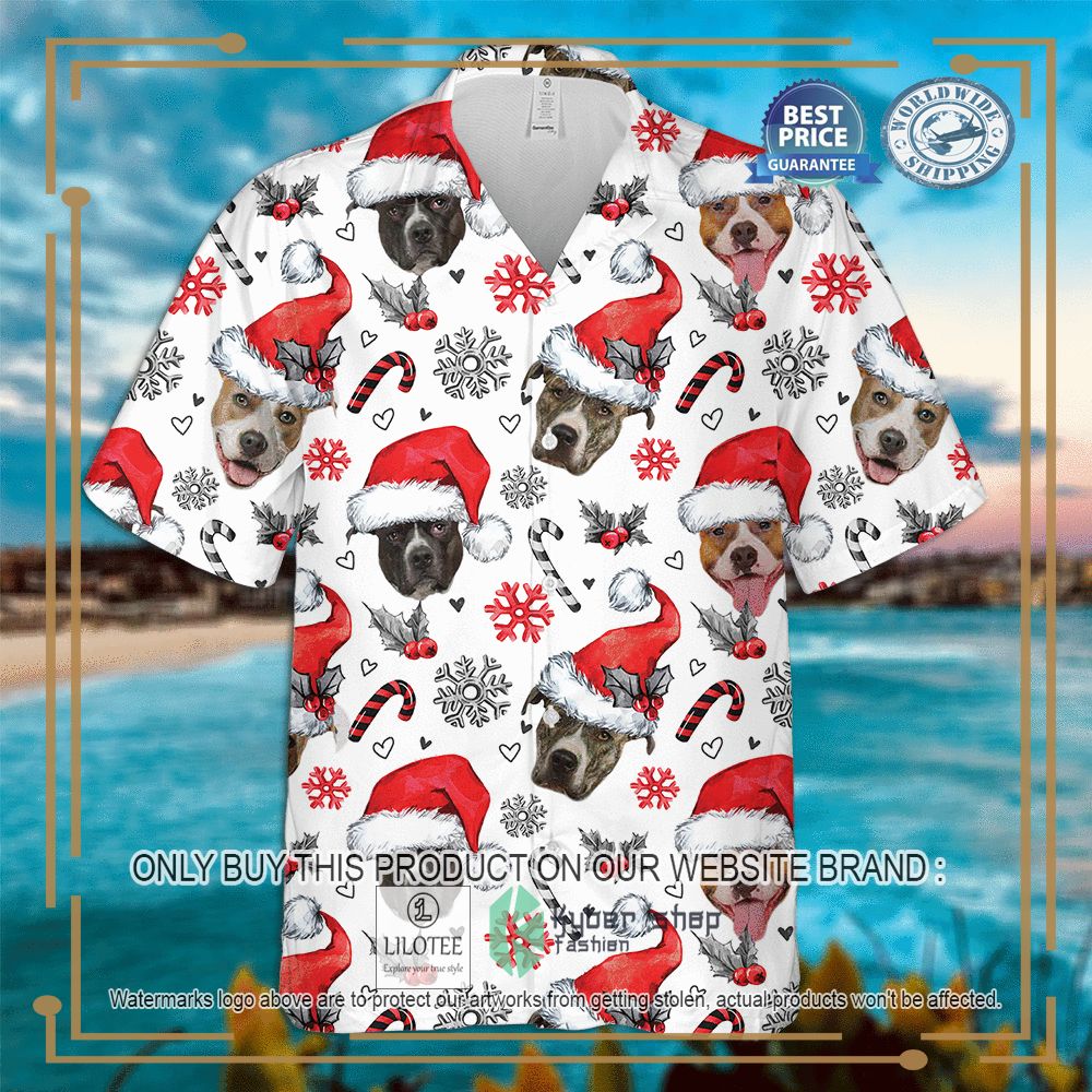American Staffordshire Terrier Christmas Hawaiian Shirt 4