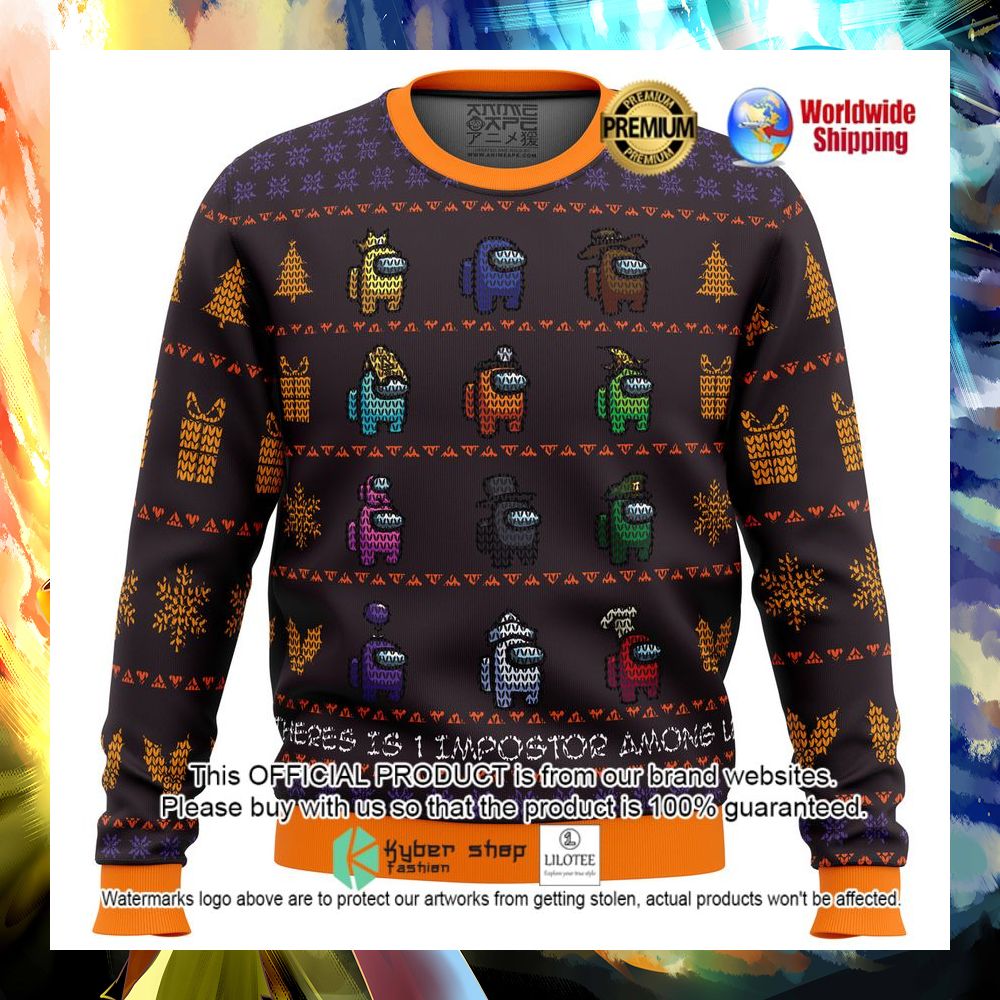 among us there is one impostor christmas sweater 1 533
