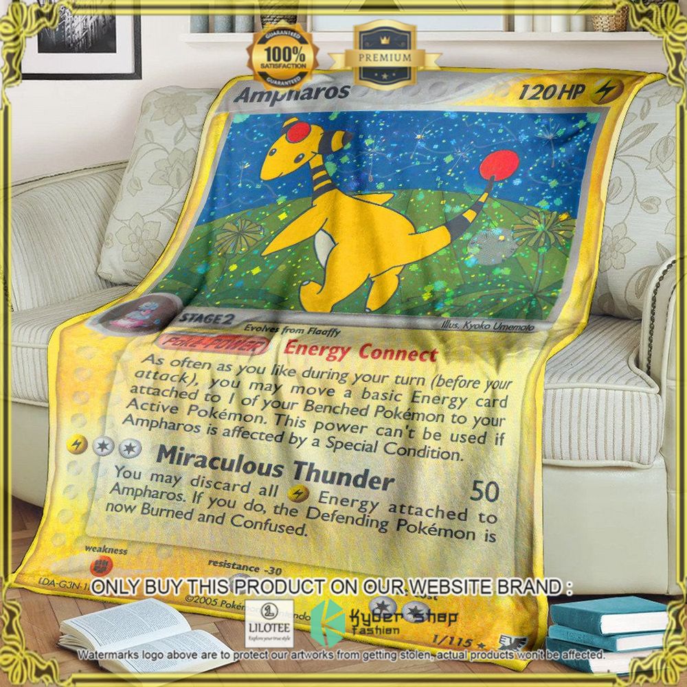 Ampharos Unseen Forces Custom Pokemon Soft Blanket - LIMITED EDITION 6