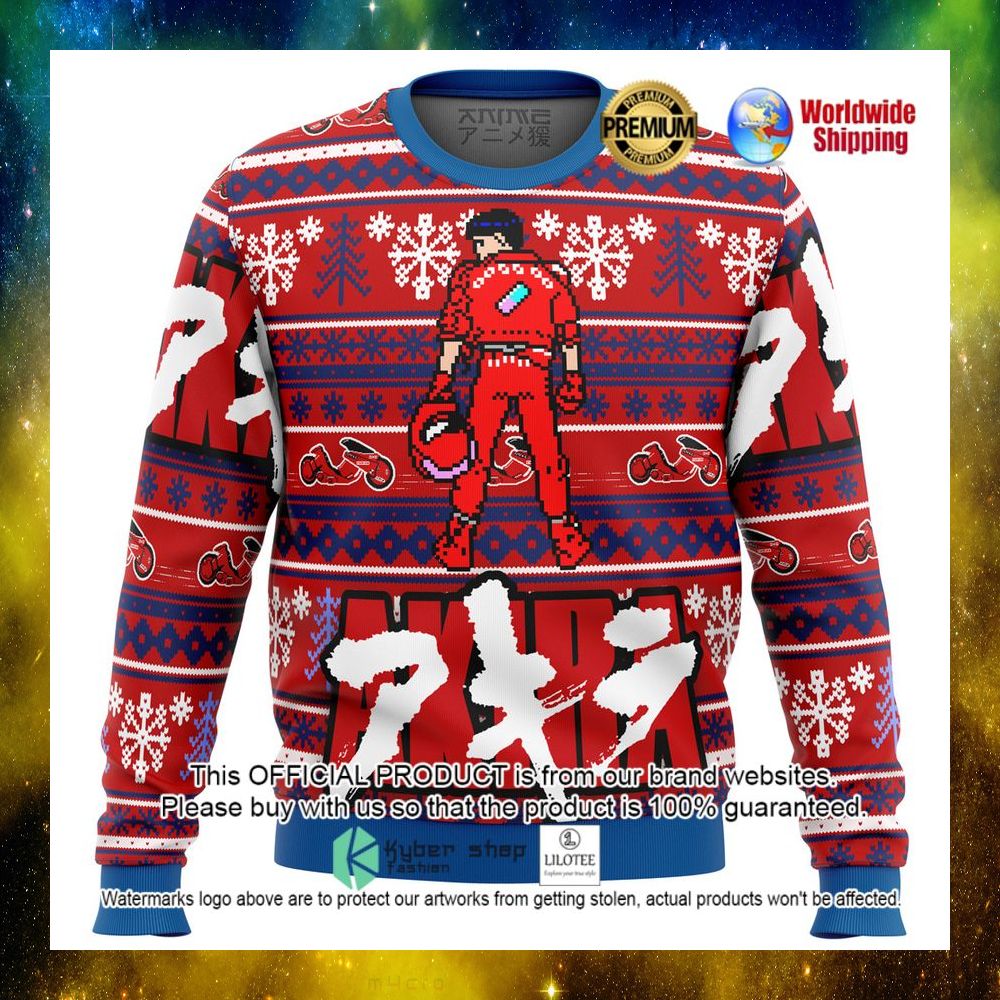 anime akira kaneda motor christmas sweater 1 880